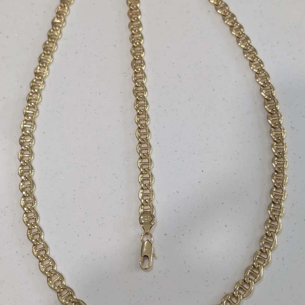 750 ITALY 18K Gold Plated Chain, Necklace And Bracelet Plated Set